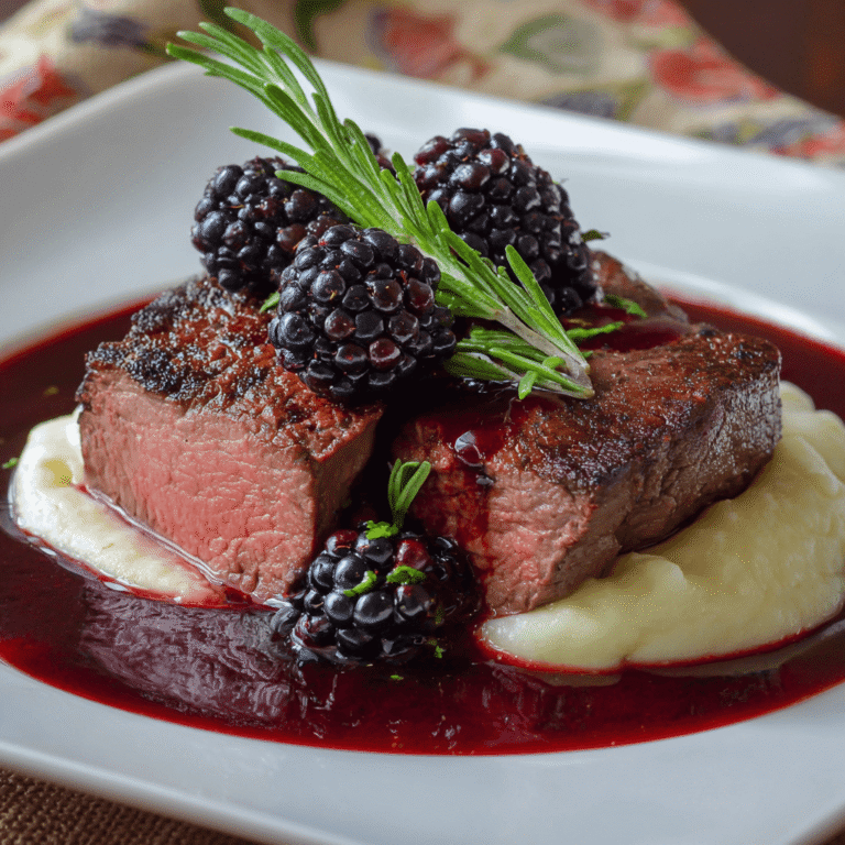 Venison Tenderloin with Blackberry Reduction Recipe