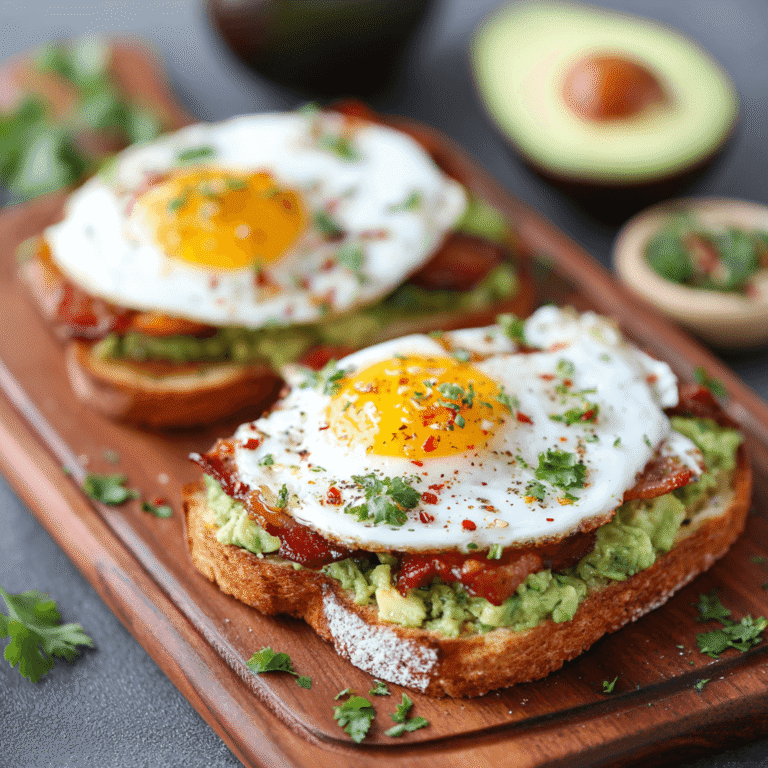 Avocado Bacon and Egg Toasts Recipe