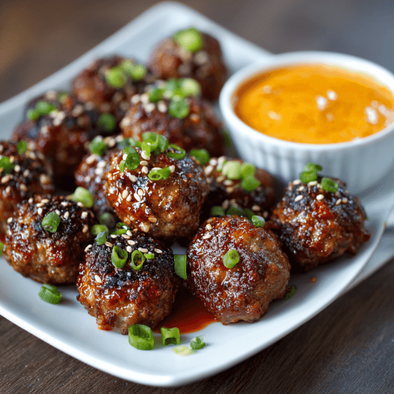 Korean BBQ Meatballs with Spicy Mayo Dip Recipe