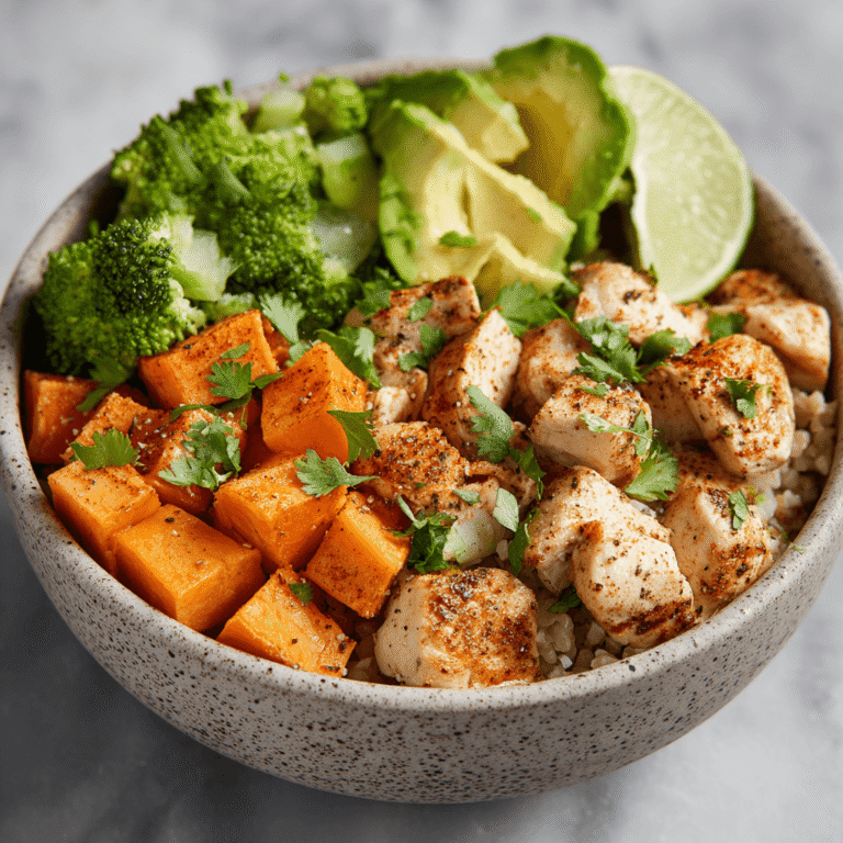 Healthy Chicken & Sweet Potato Rice Bowl Recipe