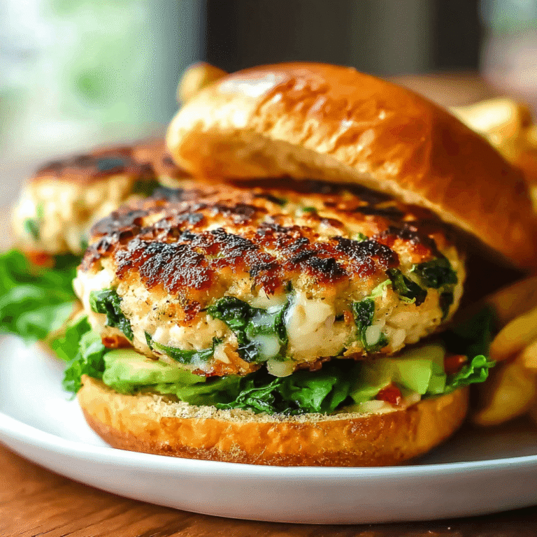 White Cheddar Spinach Chicken Burgers Recipe