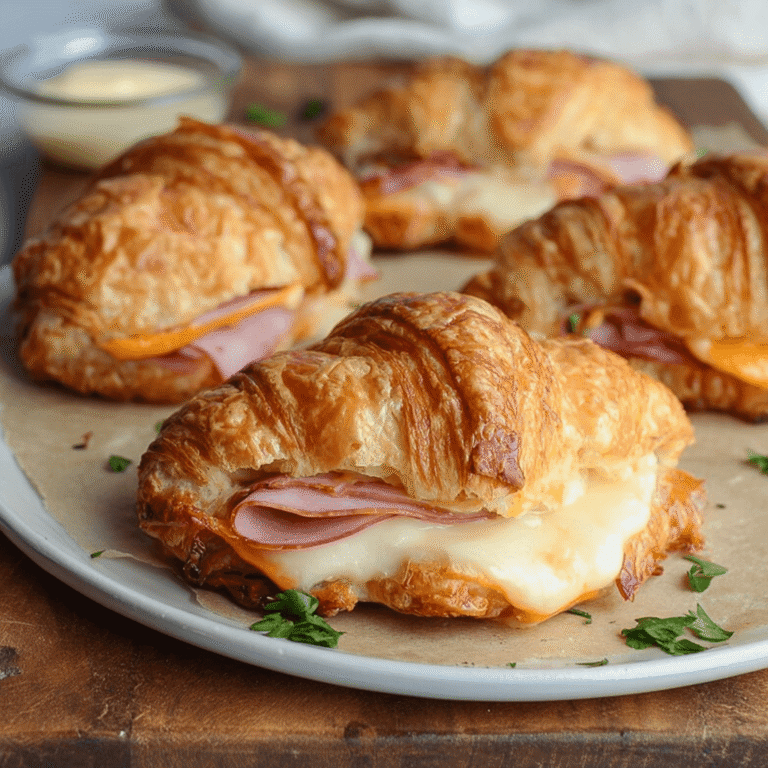 Baked Ham and Cheese Croissants Recipe