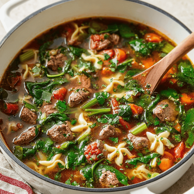 Spinach Beef Soup Recipe