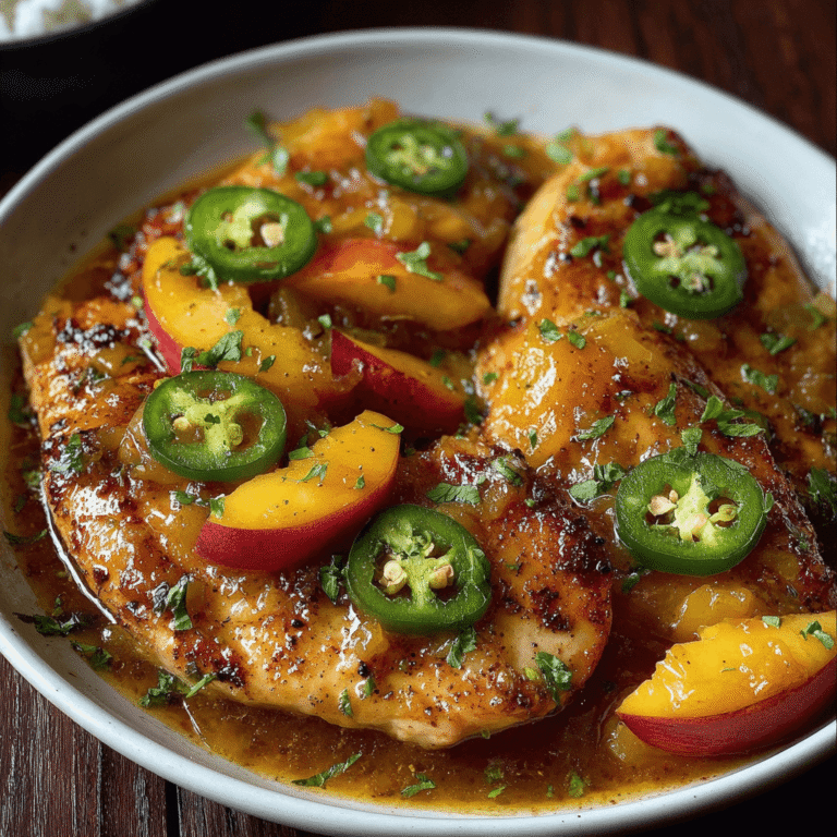 Easy Jalapeno Peach Chicken with a Perfect Sticky Glaze