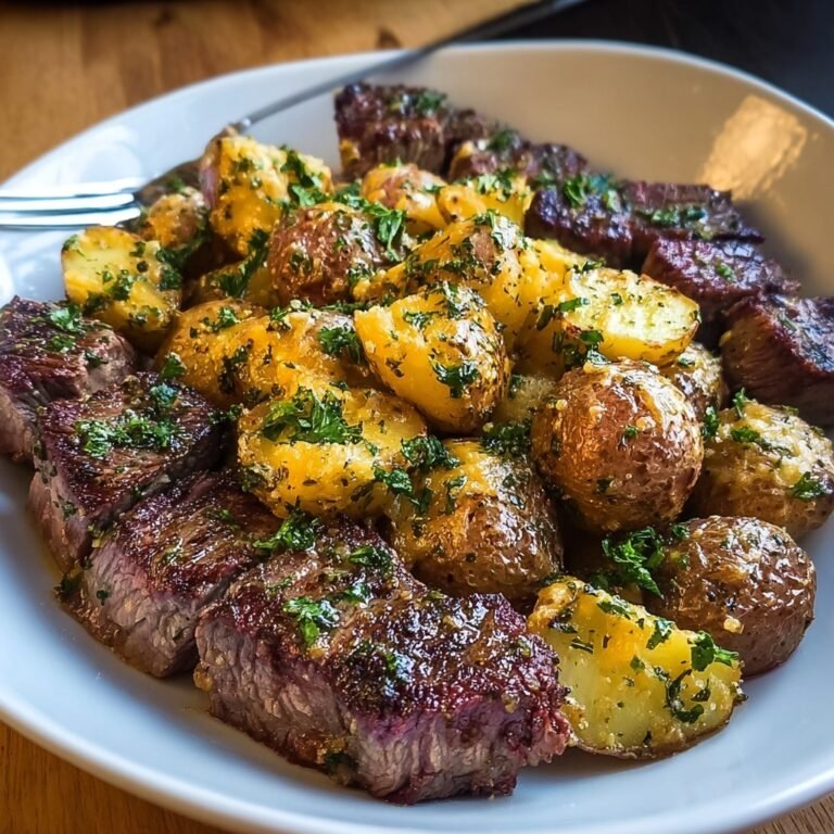 Savory Garlic Butter Steak & Cheddar Potato Bake for Effortless Family Dinners